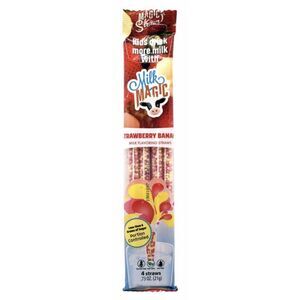 New MilK MAGIC 4 Pack Straws Strawberry Banana Flavored Milk Straws Gluten Free
